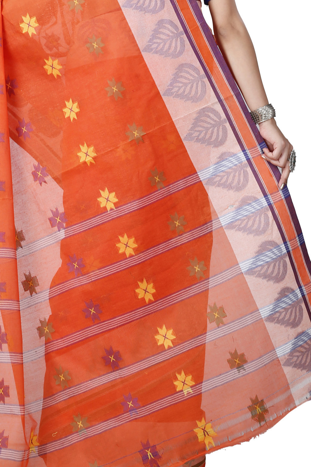 Orange Pure Cotton Subhangi Tant Saree (1099)
